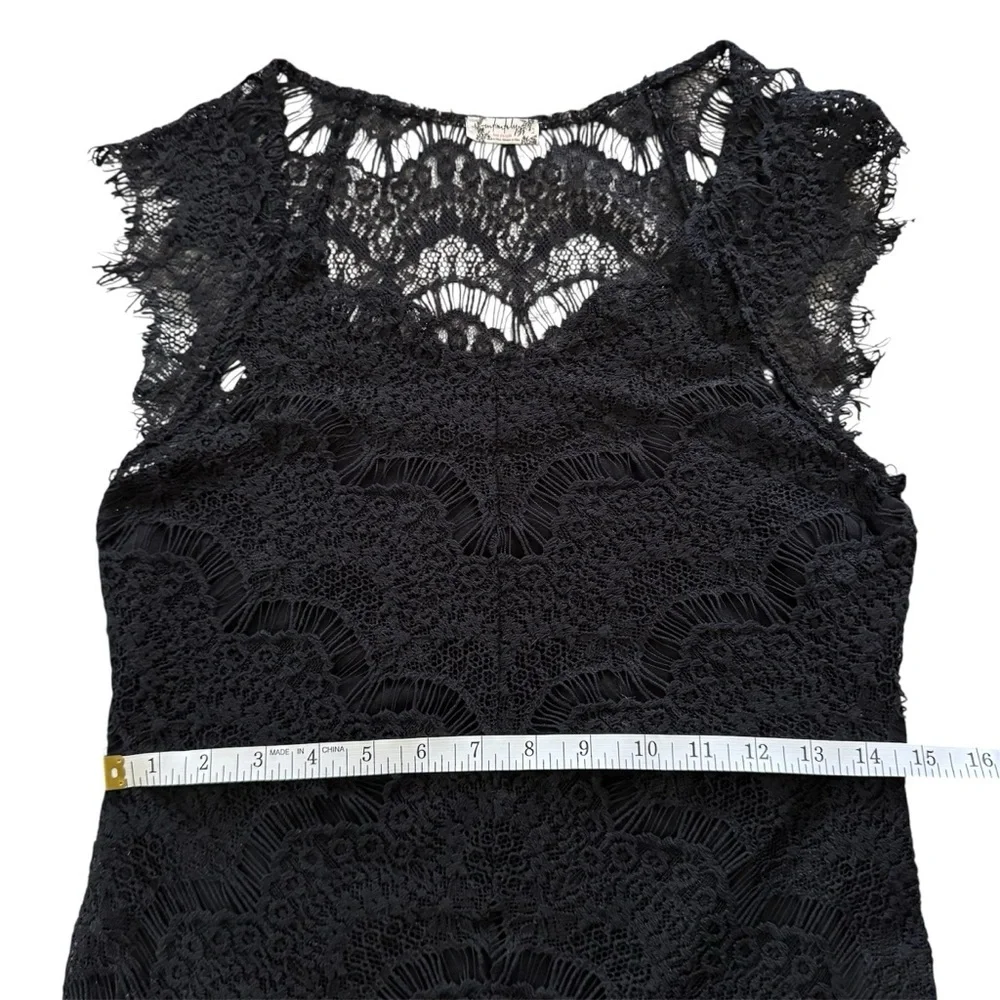 Intimately Free People Peekaboo Lace Hi-Low Dress | Black | S - Picture 12 of 13